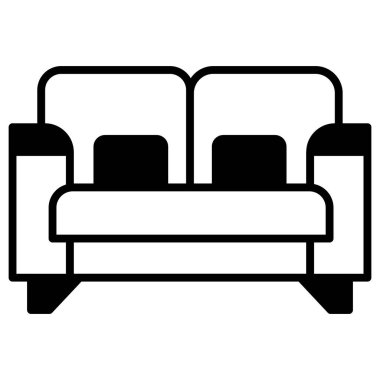 Kanepe. Web simgesi basit illüstrasyon