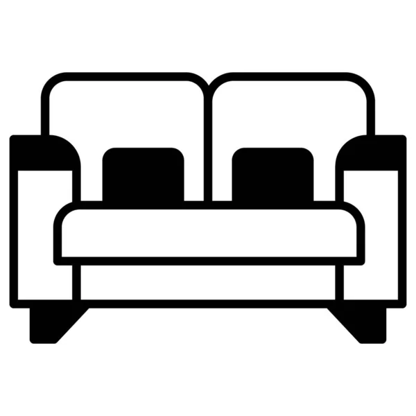 Sofa Ikon Web Ilustrasi Sederhana — Stok Foto