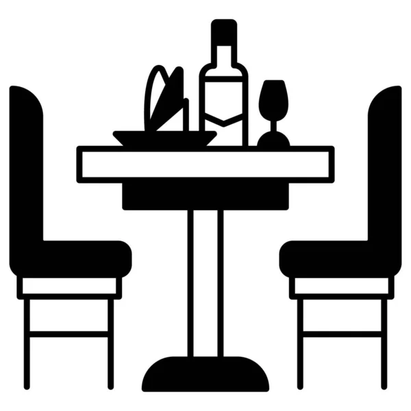 Éttermi Asztal Webikon — Stock Fotó