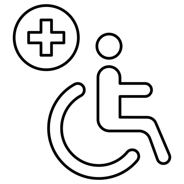 Ikona Osoby Niepełnosprawnej Zarys Ilustracji Żeńskich Ikon Linii Wektorowej Dla — Zdjęcie stockowe