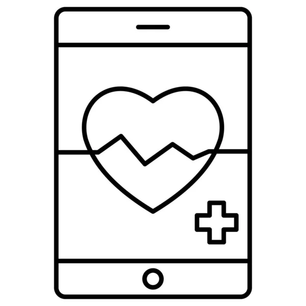 Мобильный Телефон Частотой Ударов Сердца Например Иконка Вектора Линии — стоковое фото