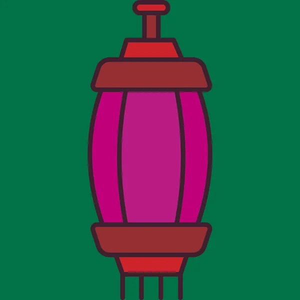 Laterne Chinesisches Lampensymbol Vektor Illustration Design — Stockvektor