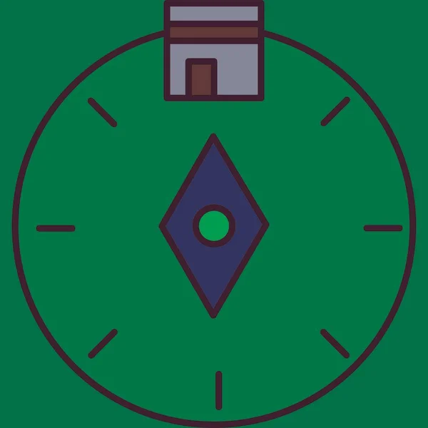 Clock Flat Design Icon Development Vector — Stock Vector