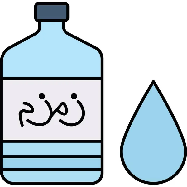 Illustration Vattenflaska Med Drink — Stock vektor