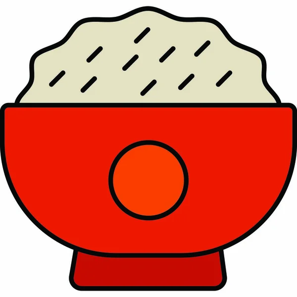 Векторная Иллюстрация Чашки Мультяшной Едой — стоковый вектор