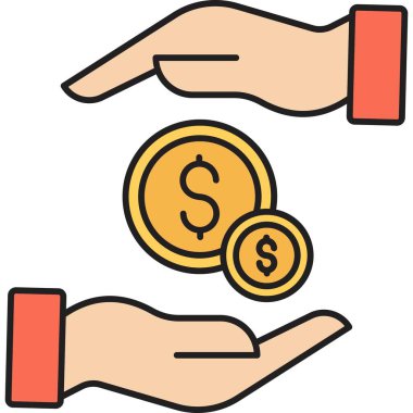 Para için. Web simgesi basit illüstrasyon