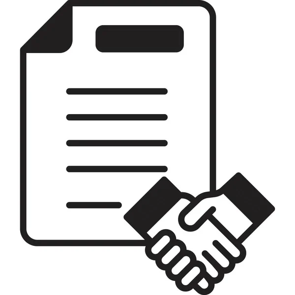 Contrato Acuerdo Icono Del Acuerdo Estilo Esquema — Archivo Imágenes Vectoriales