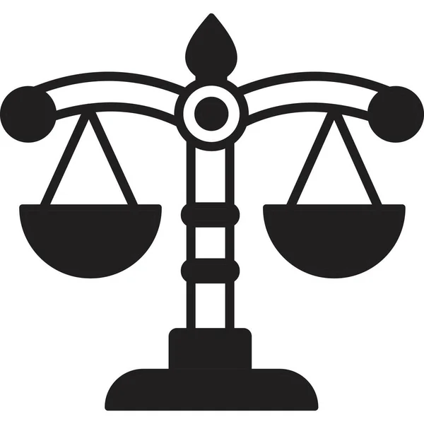 Сбалансировать Иконку Шкалы Правосудия Стиле Набросков — стоковый вектор