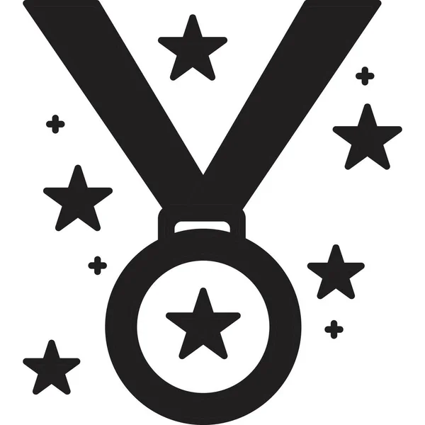 Нагорода Іконка Медалі Твердому Стилі — стоковий вектор