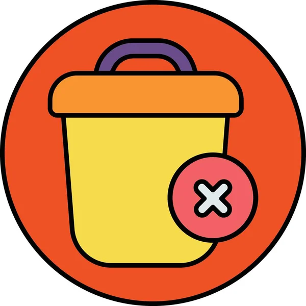 Abbildung Zum Mülleimer Symbol Vektor Umriss — Stockvektor