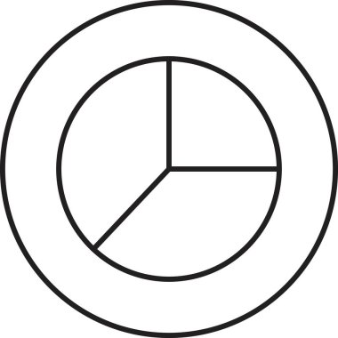 grafik pasta diyagramı simgesi dış hat biçiminde 