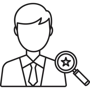 iş adamı simgesi, basit çizgi illüstrasyonu