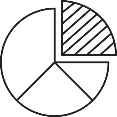 Pasta grafiği vektör satırı simgesi