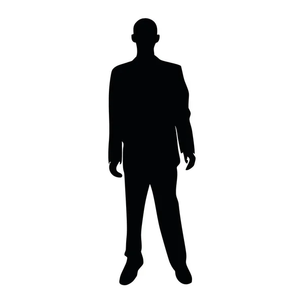 Silhouette Man Standing Still — Stock Vector