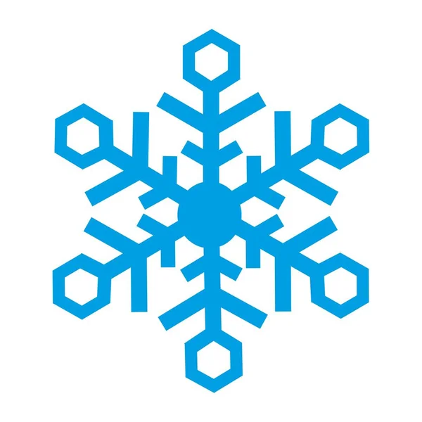 線と六角形でできた青い雪の結晶です — ストックベクタ