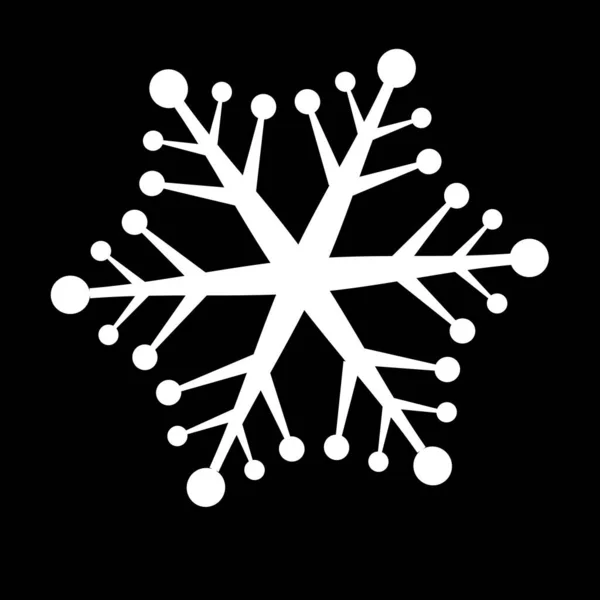 Floco Neve Branco Feito Linhas Círculos — Vetor de Stock