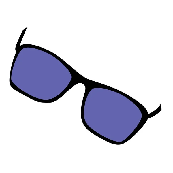 Solglasögon Med Lila Linser Och Svarta Bågar — Stock vektor