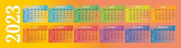 Календарь 2023 Осенью Цветов — стоковый вектор