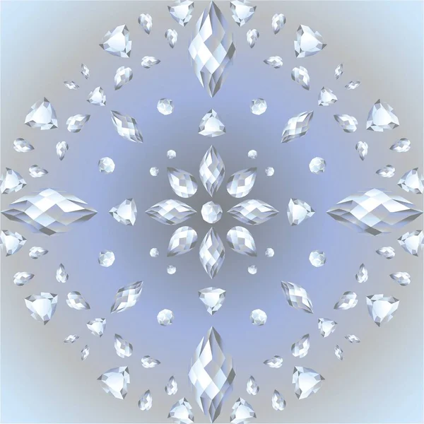円の形をしたダイヤモンドや宝石の飾り — ストックベクタ