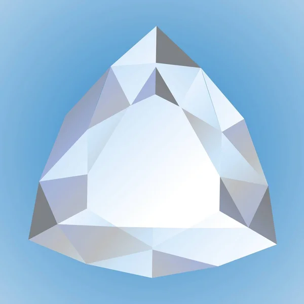 Diamante Cortado Forma Losango Sobre Fundo Azul — Vetor de Stock