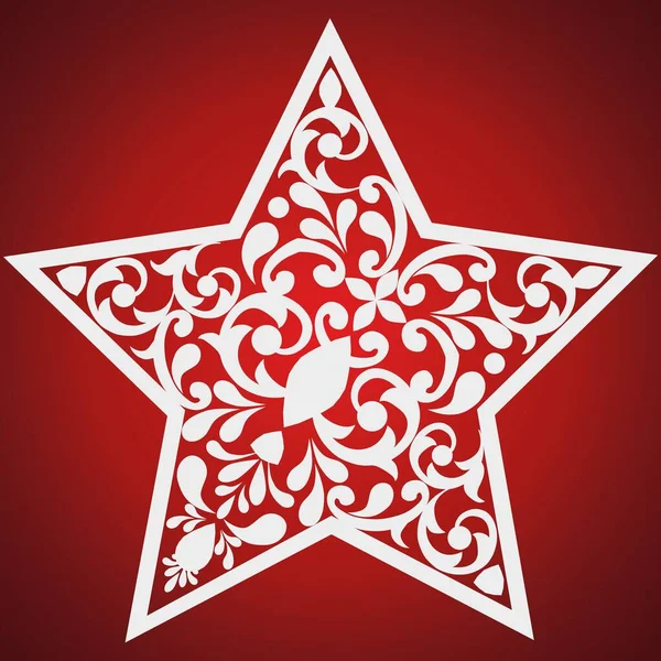 红底星形的白色饰物 — 图库矢量图片