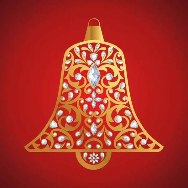 Cloche Forme Diamant Décoration Noël — Image vectorielle