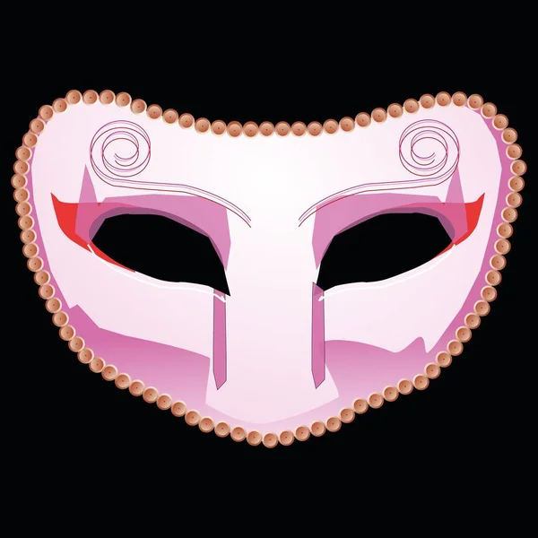 Ροζ Χρώμα Μάσκα Καρναβαλιού Για Φεστιβάλ — Διανυσματικό Αρχείο