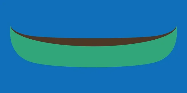 浅蓝色底色独木舟绿色 — 图库矢量图片