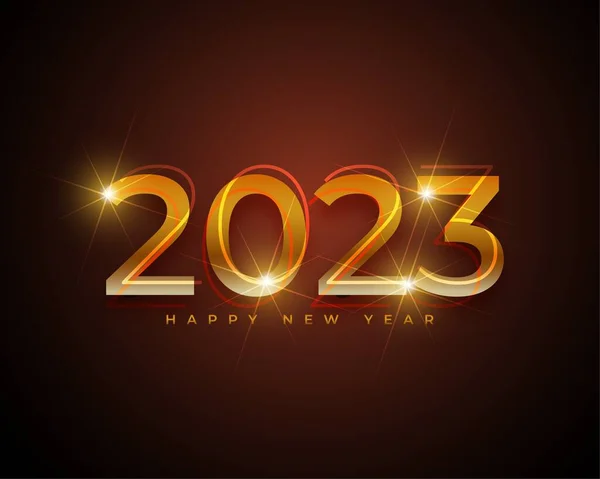 Stock vector banner poster postcard for 2023 with golden numbers