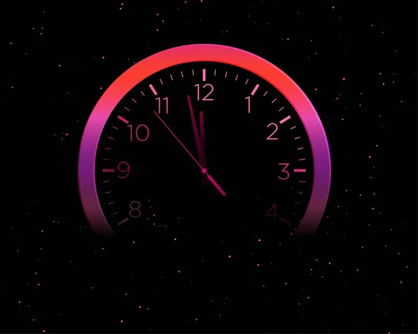 星空の赤い壁の時計 — ストックベクタ