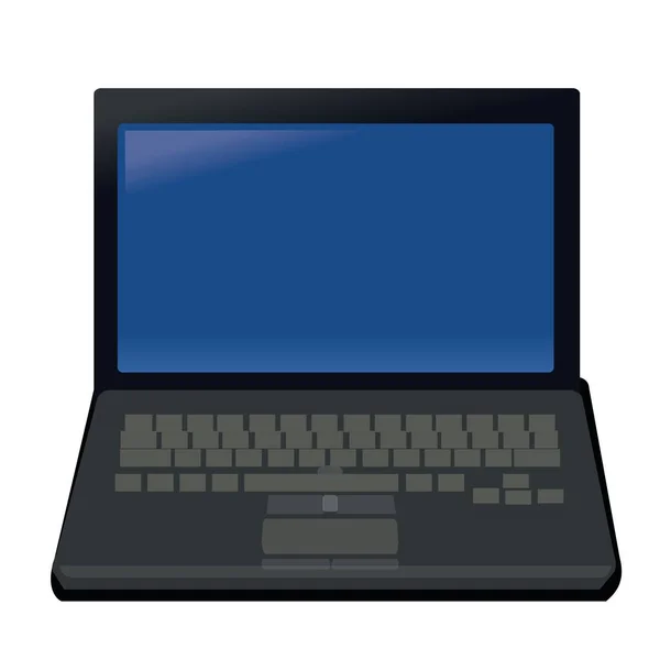 Computer Portatile Schermo Blu Navigazione Internet Illustrazione Vettoriale — Vettoriale Stock