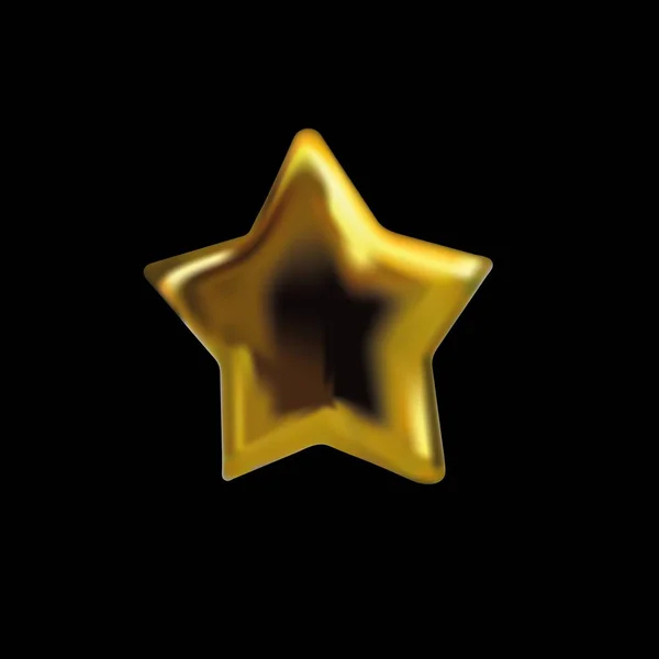 Estrella Oro Mate Con Bordes Lisos — Archivo Imágenes Vectoriales