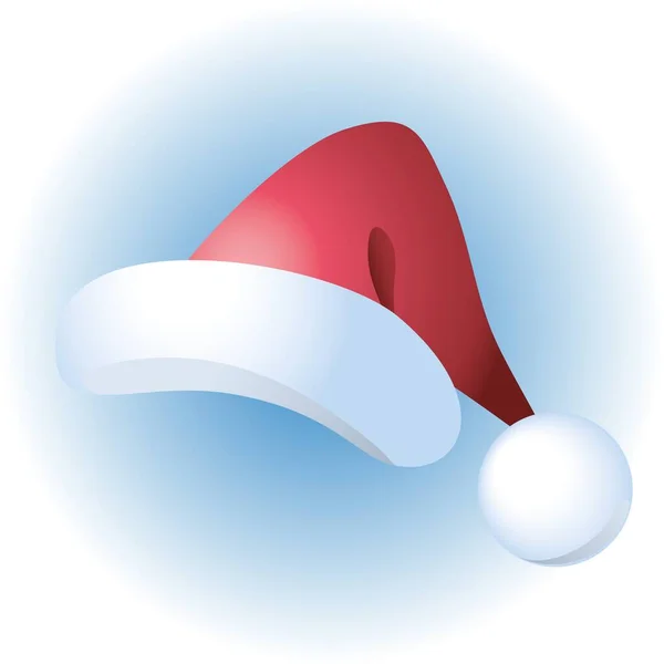Χριστουγεννιάτικο Καπέλο Για Τις Διακοπές Μπλε Φόντο — Διανυσματικό Αρχείο
