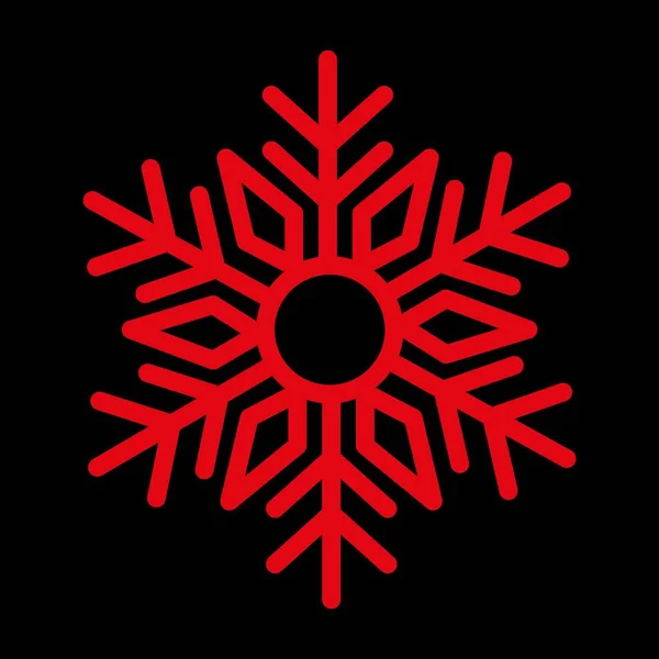 黑色背景的红雪花星 — 图库矢量图片