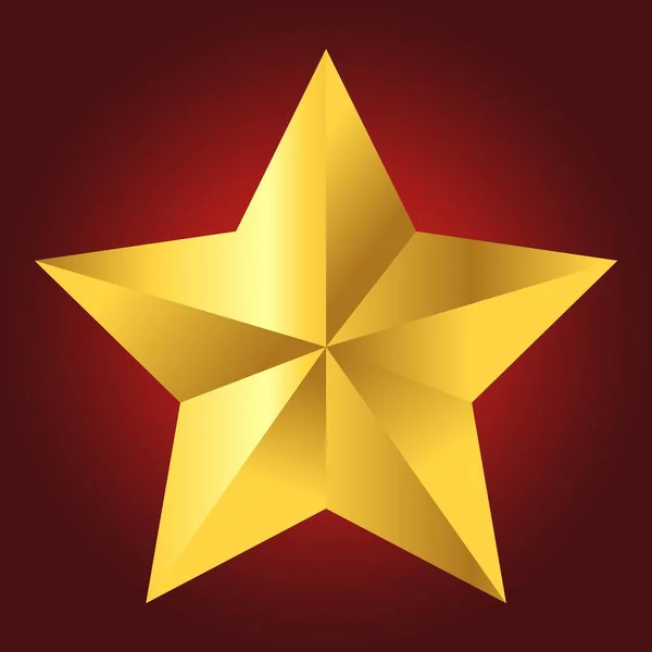 Estrella Dorada Sobre Fondo Rojo Para Decoración — Archivo Imágenes Vectoriales