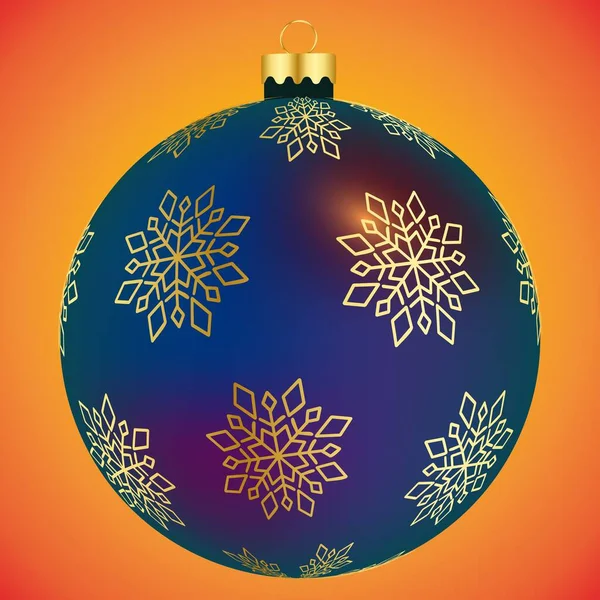 Weihnachtsschmuck Eine Kugel Mit Schneeflocken Für Den Weihnachtsbaum — Stockvektor