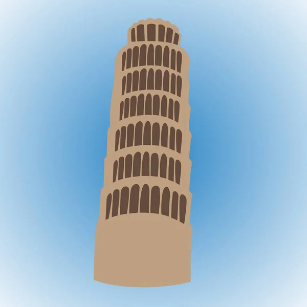 Torre Pendente Pisa Sfondo Blu — Vettoriale Stock
