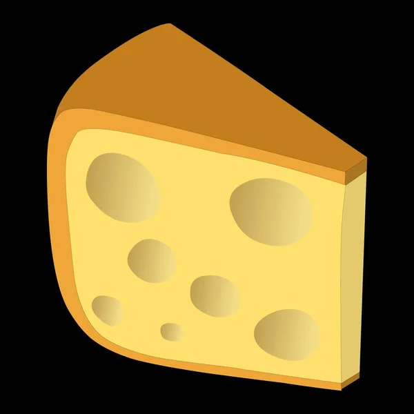 Delikli Peynir Parçası — Stok Vektör