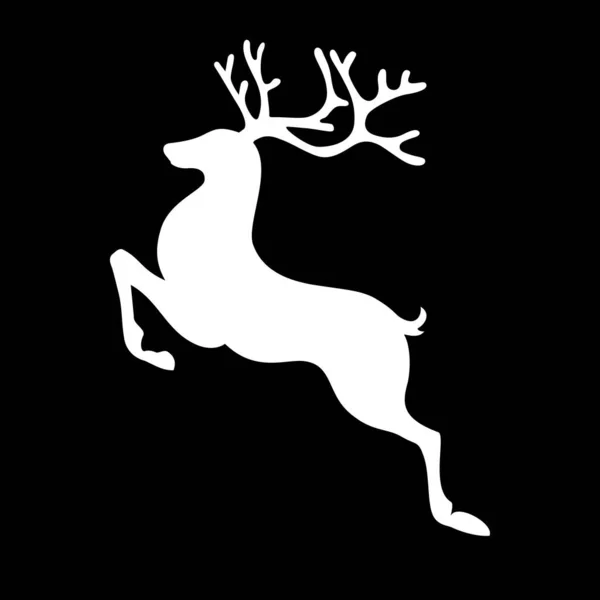 Contour Blanc Cerf Profil — Image vectorielle