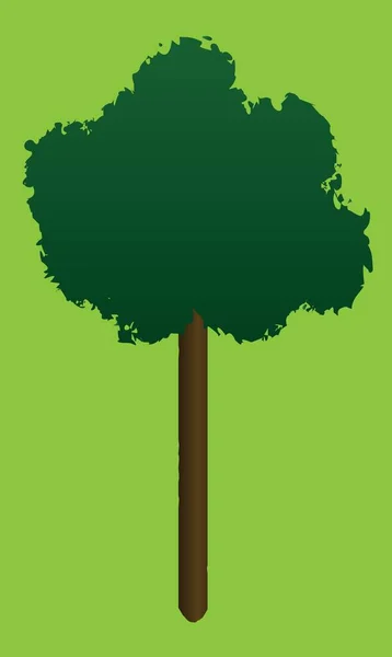 Grüner Baum Mit Üppigem Laub — Stockvektor