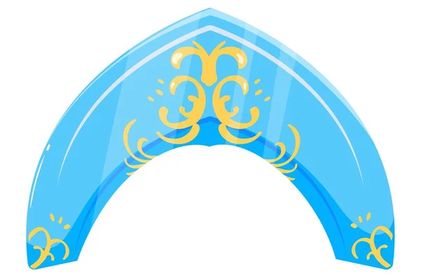 Vecchio Copricapo Russo Kokoshnik Azzurro — Vettoriale Stock