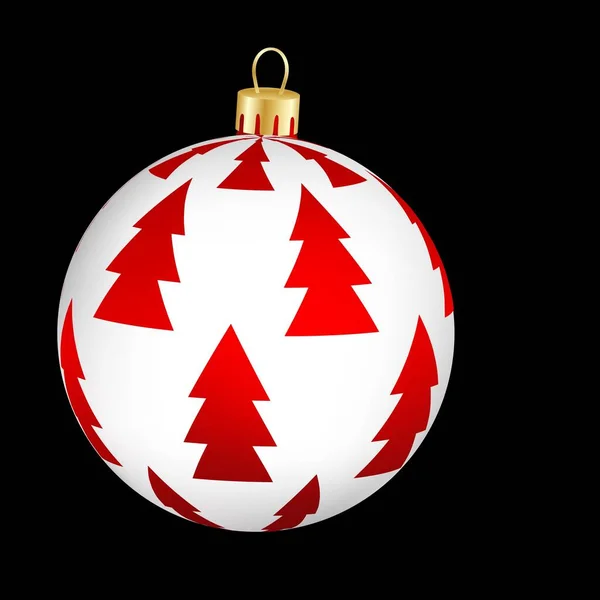 Weihnachtsbaumspielzeug Eine Kugel Mit Dem Bild Von Weihnachtsbäumen — Stockvektor