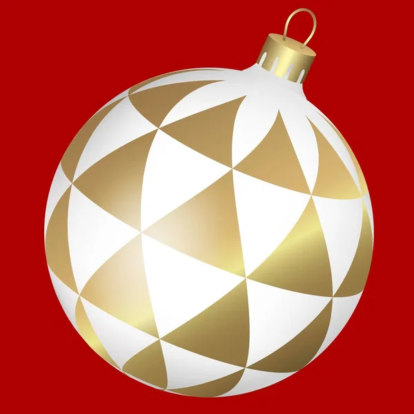 Weihnachtsbaumspielzeug Eine Kugel Mit Goldenen Dreiecken — Stockvektor