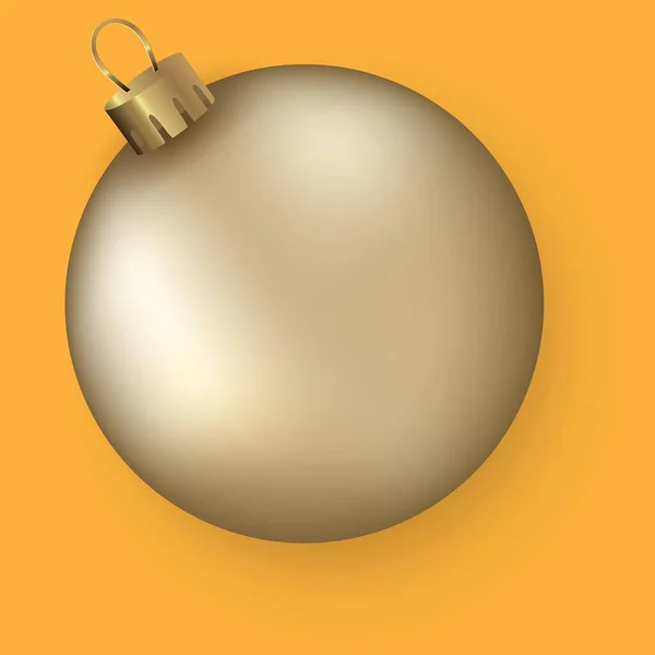 Kerst Speelgoed Matte Gouden Bal — Stockvector