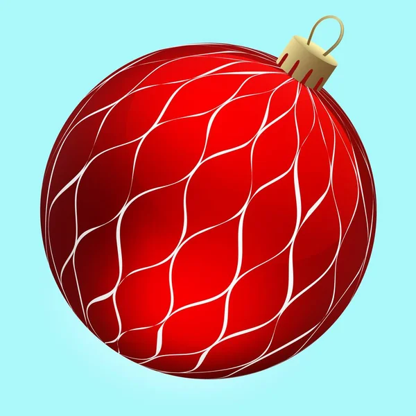 Kerst Speelgoed Rode Bal Met Patronen — Stockvector