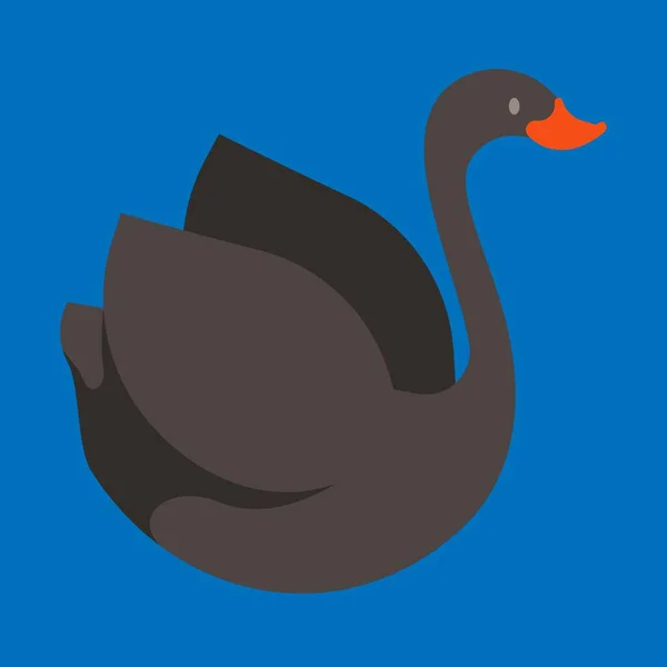 Cisne Negro Água Ilustração Vetorial — Vetor de Stock