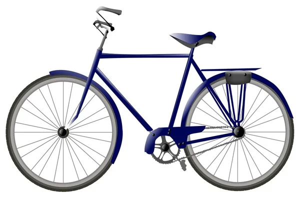 Bicicleta Azul Cidade Ilustração Vetorial — Vetor de Stock