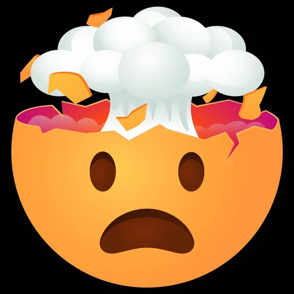 Emoji Explosión Cabeza Vector Ilustración — Vector de stock