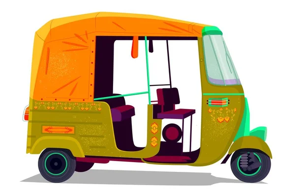 Индийский Уличный Транспорт Туктук Рикша — стоковый вектор