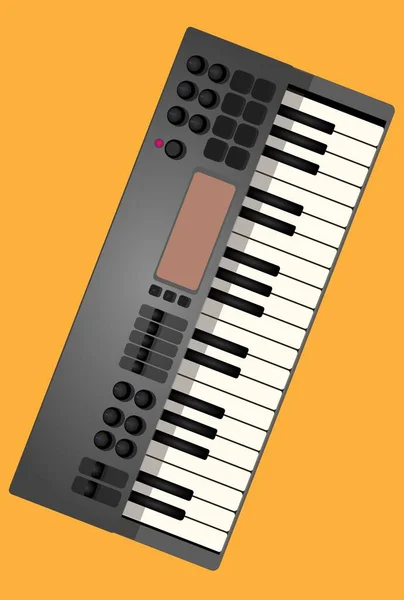 Musical Instrument Synthesizer Vector Illustration — Stockvector